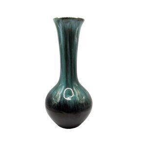 Vintage Blue Mountain Pottery BMP Blue/Green Drip Glaze 8" Retro MCM Vase VGC